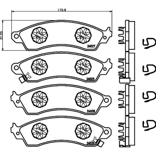 Sada brzdových platničiek kotúčovej brzdy 8DB 355 021-031 /HELLA/ - obr. 3