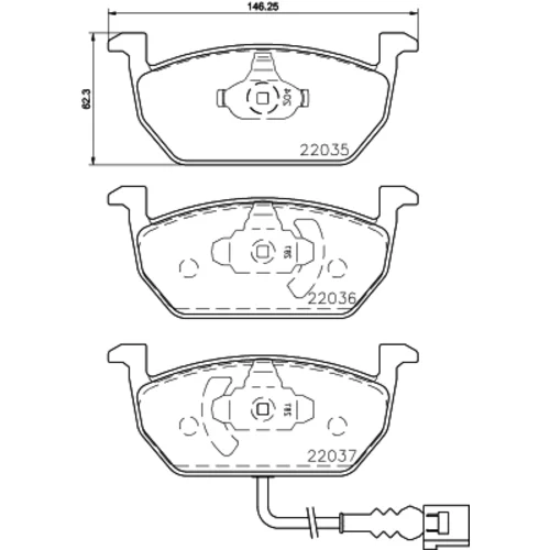 Sada brzdových platničiek kotúčovej brzdy 8DB 355 021-951 /HELLA/ - obr. 3