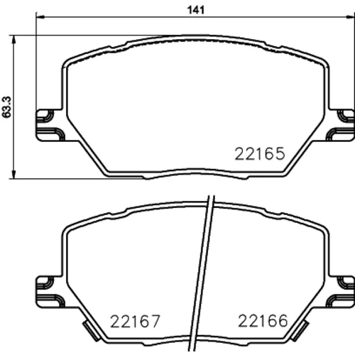 Sada brzdových platničiek kotúčovej brzdy 8DB 355 024-711 /HELLA/ - obr. 3