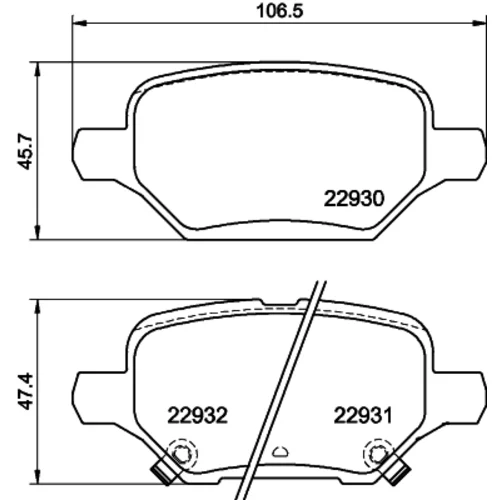 Sada brzdových platničiek kotúčovej brzdy 8DB 355 040-181 /HELLA/ - obr. 3