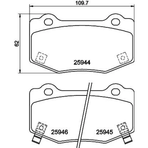 Sada brzdových platničiek kotúčovej brzdy 8DB 355 043-851 /HELLA/
