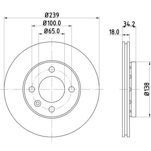 Brzdový kotúč 8DD 355 104-211 /HELLA/ - obr. 3