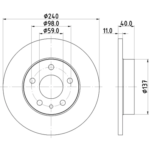 Brzdový kotúč 8DD 355 105-511 /HELLA/ - obr. 3