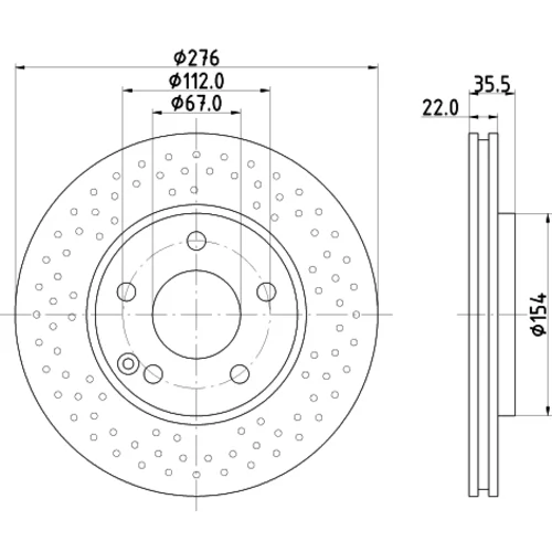 Brzdový kotúč 8DD 355 110-211 /HELLA/ - obr. 3
