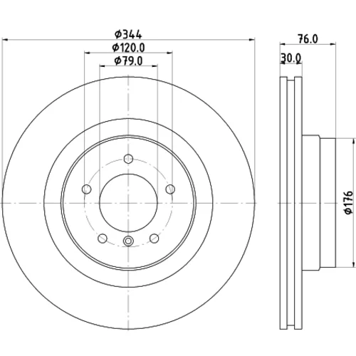 Brzdový kotúč 8DD 355 115-961 /HELLA/ - obr. 3