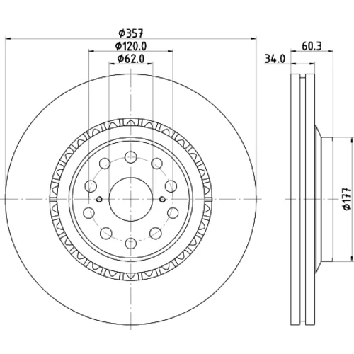 Brzdový kotúč 8DD 355 116-921 /HELLA/ - obr. 3