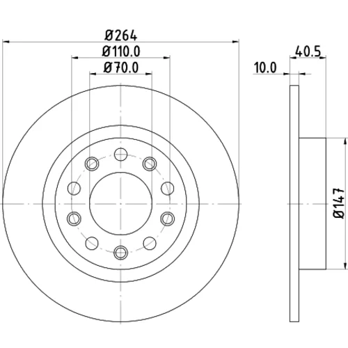 Brzdový kotúč 8DD 355 117-241 /HELLA/ - obr. 3