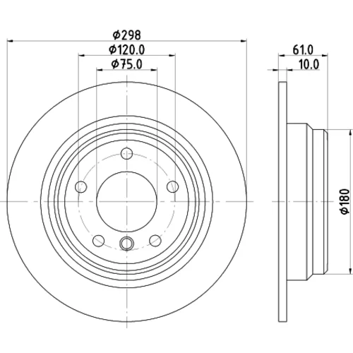 Brzdový kotúč 8DD 355 127-271 /HELLA/ - obr. 3