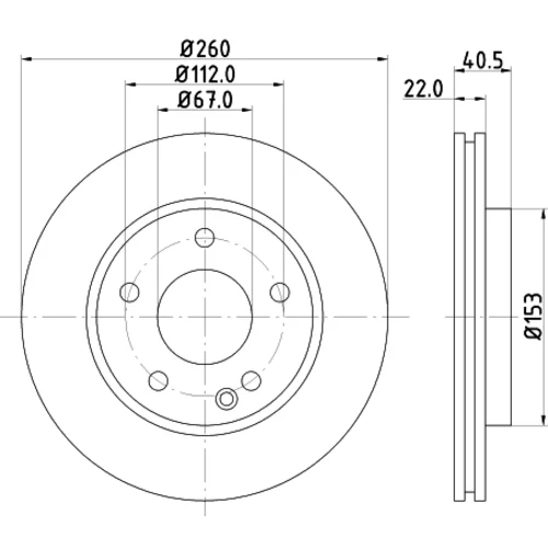 Brzdový kotúč 8DD 355 127-361 /HELLA/ - obr. 3