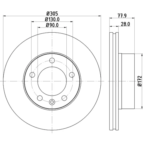 Brzdový kotúč 8DD 355 127-791 /HELLA/ - obr. 3