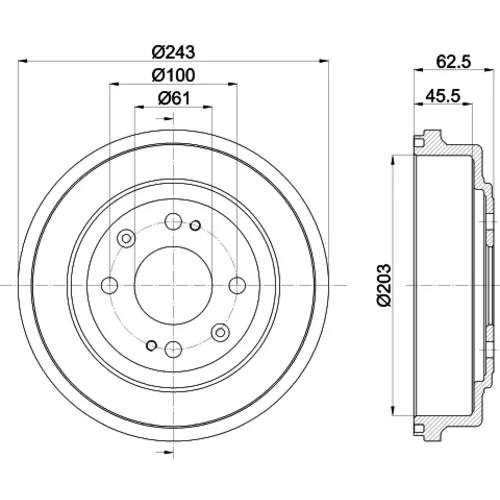 Brzdový bubon 8DT 355 300-231 /HELLA/ - obr. 3