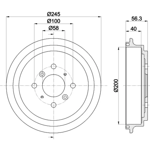 Brzdový bubon 8DT 355 300-571 /HELLA/ - obr. 3