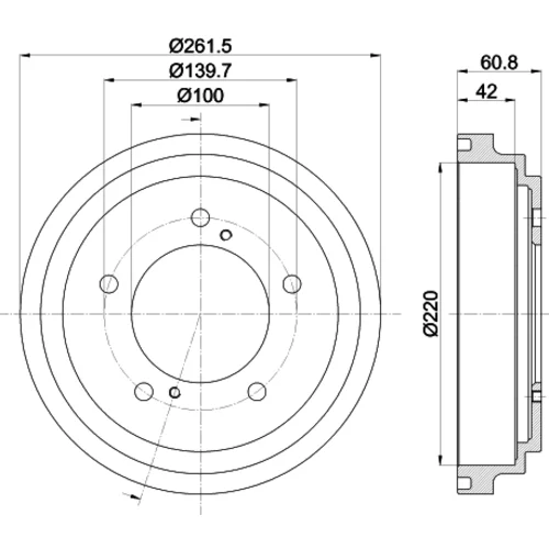 Brzdový bubon 8DT 355 301-951 /HELLA/ - obr. 2