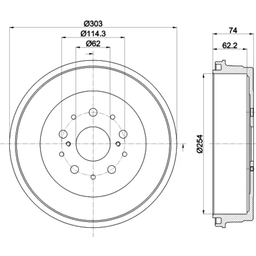 Brzdový bubon 8DT 355 302-511 /HELLA/ - obr. 3