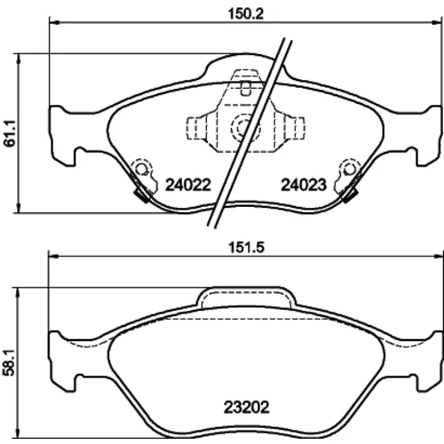 Sada brzdových platničiek kotúčovej brzdy 8DB 355 006-721 /HELLA/ - obr. 3