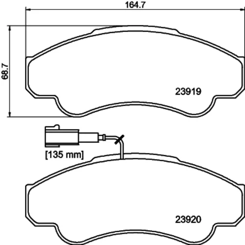 Sada brzdových platničiek kotúčovej brzdy 8DB 355 010-401 /HELLA/ - obr. 3