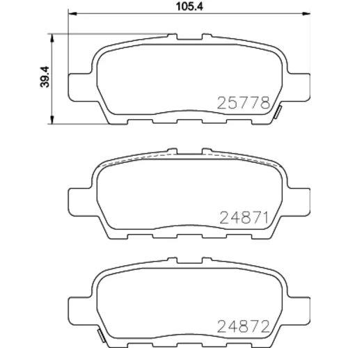 Sada brzdových platničiek kotúčovej brzdy 8DB 355 020-401 /HELLA/ - obr. 3