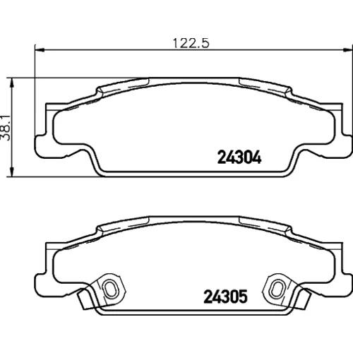 Sada brzdových platničiek kotúčovej brzdy 8DB 355 021-581 /HELLA/ - obr. 3