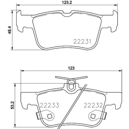 Sada brzdových platničiek kotúčovej brzdy 8DB 355 023-301 /HELLA/ - obr. 3