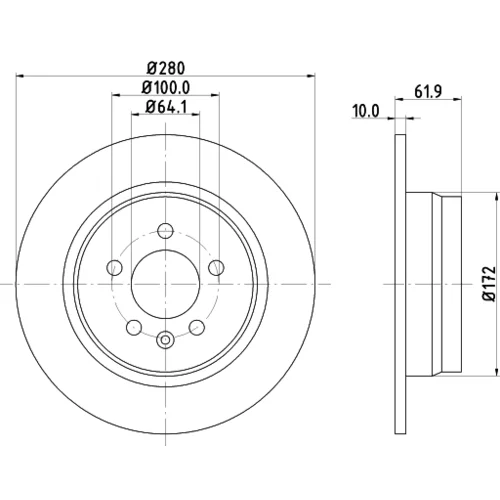 Brzdový kotúč 8DD 355 107-261 /HELLA/ - obr. 3