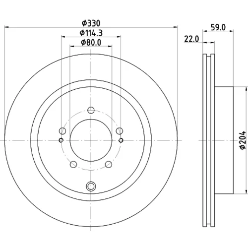 Brzdový kotúč 8DD 355 116-881 /HELLA/ - obr. 3