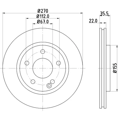 Brzdový kotúč 8DD 355 128-161 /HELLA/ - obr. 3