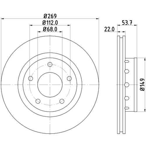 Brzdový kotúč 8DD 355 128-951 /HELLA/ - obr. 3