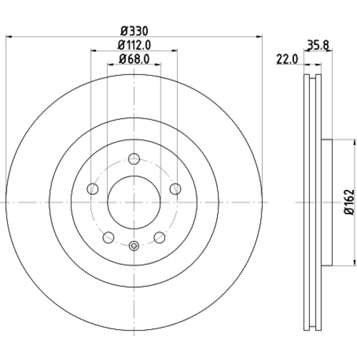 Brzdový kotúč 8DD 355 129-381 /HELLA/ - obr. 3