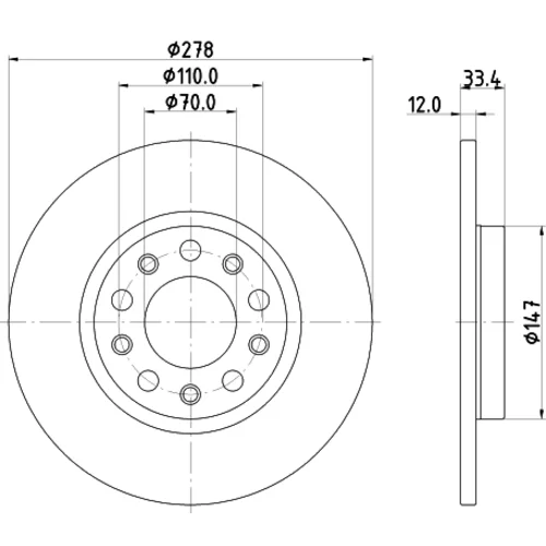 Brzdový kotúč 8DD 355 133-721 /HELLA/ - obr. 3