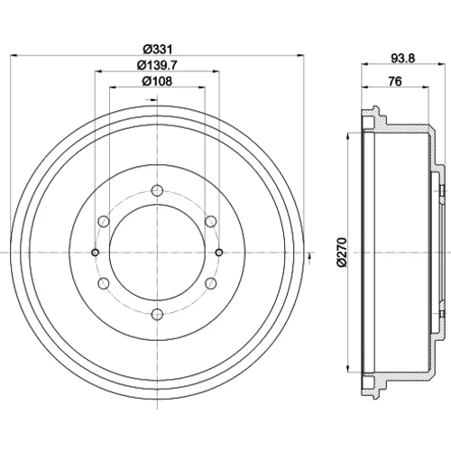 Brzdový bubon 8DT 355 302-611 /HELLA/ - obr. 3