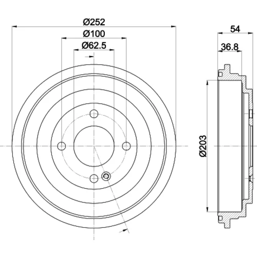 Brzdový bubon 8DT 355 303-301 /HELLA/ - obr. 3
