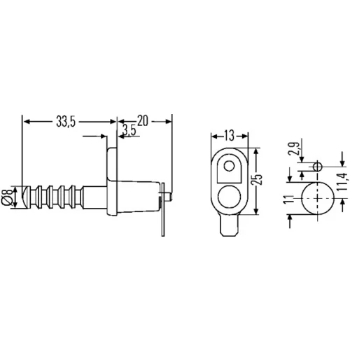 Spínač kontaktu dverí 6ZF 007 239-001 /HELLA/ - obr. 1