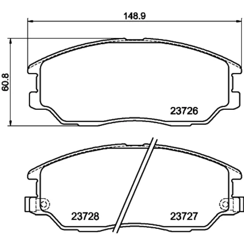 Sada brzdových platničiek kotúčovej brzdy 8DB 355 010-861 /HELLA/ - obr. 3