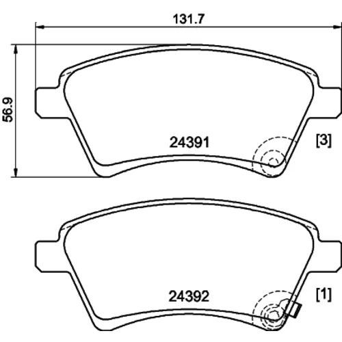 Sada brzdových platničiek kotúčovej brzdy 8DB 355 012-511 /HELLA/ - obr. 3