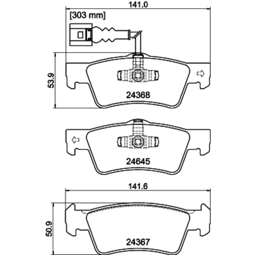 Sada brzdových platničiek kotúčovej brzdy 8DB 355 013-841 /HELLA/ - obr. 3