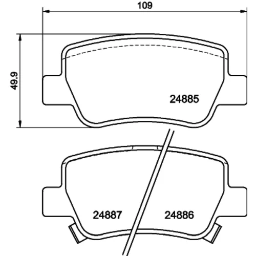 Sada brzdových platničiek kotúčovej brzdy 8DB 355 014-641 /HELLA/ - obr. 3