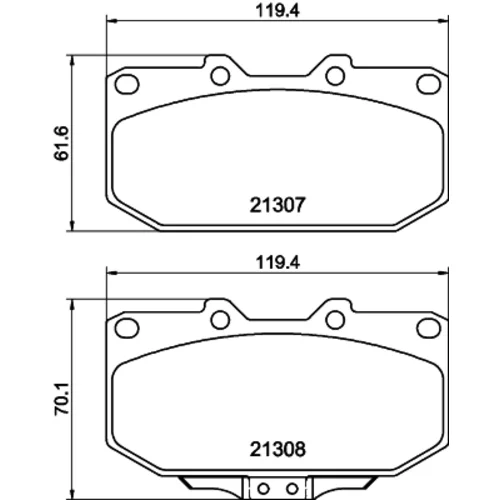 Sada brzdových platničiek kotúčovej brzdy 8DB 355 016-791 /HELLA/ - obr. 2