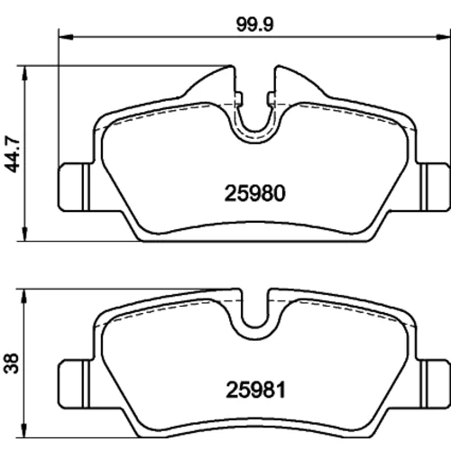 Sada brzdových platničiek kotúčovej brzdy 8DB 355 021-481 /HELLA/ - obr. 3