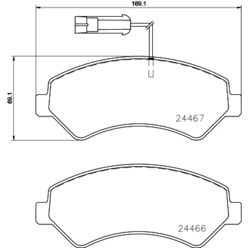 Sada brzdových platničiek kotúčovej brzdy 8DB 355 023-011 /HELLA/ - obr. 3