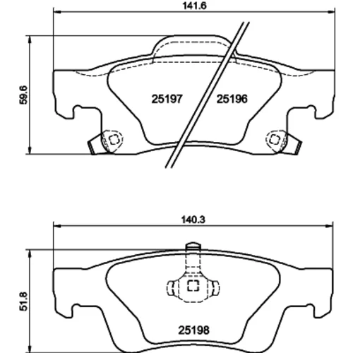 Sada brzdových platničiek kotúčovej brzdy 8DB 355 040-031 /HELLA/ - obr. 3
