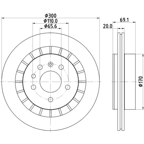 Brzdový kotúč 8DD 355 114-381 /HELLA/ - obr. 3