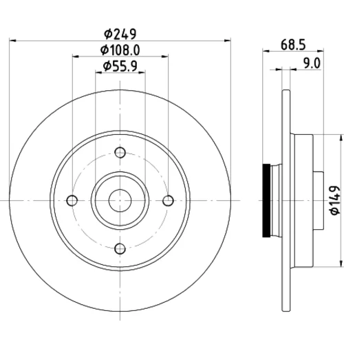 Brzdový kotúč 8DD 355 123-291 /HELLA/ - obr. 3