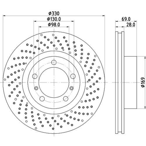 Brzdový kotúč 8DD 355 125-031 /HELLA/ - obr. 3