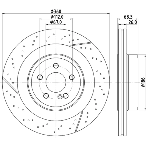 Brzdový kotúč 8DD 355 126-871 /HELLA/ - obr. 3