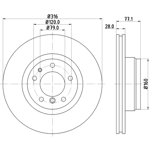 Brzdový kotúč 8DD 355 127-161 /HELLA/ - obr. 3