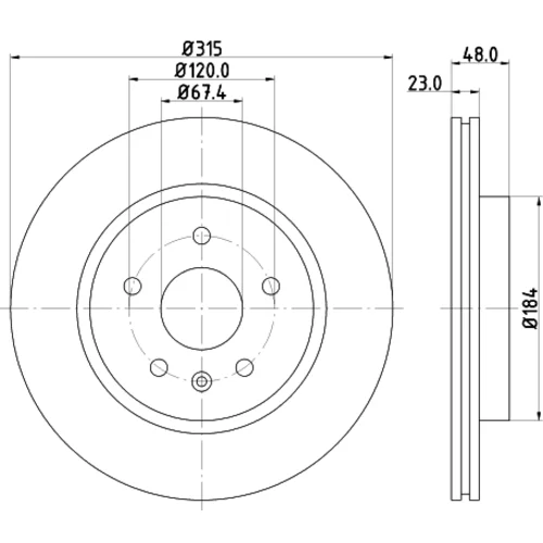 Brzdový kotúč 8DD 355 129-101 /HELLA/ - obr. 3