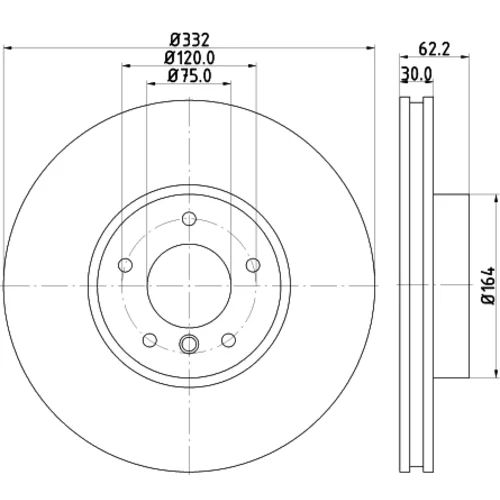 Brzdový kotúč 8DD 355 129-291 /HELLA/ - obr. 3