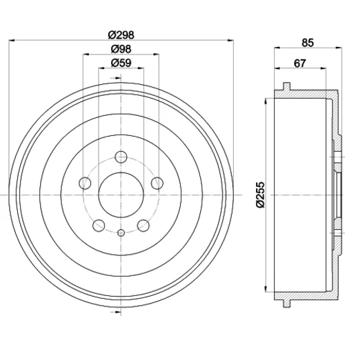 Brzdový bubon 8DT 355 301-591 /HELLA/ - obr. 3