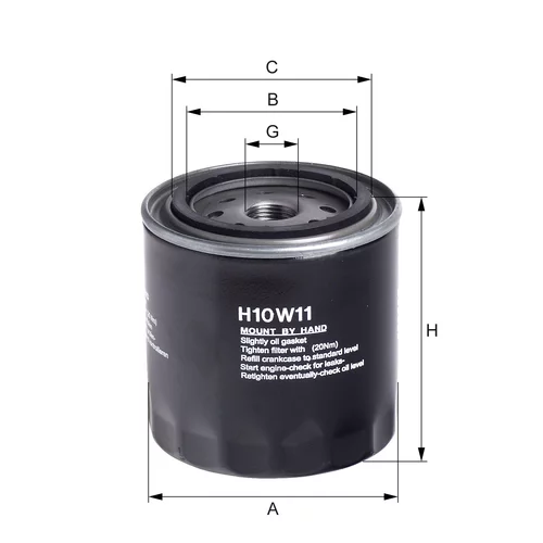 Olejový filter HENGST FILTER H10W11