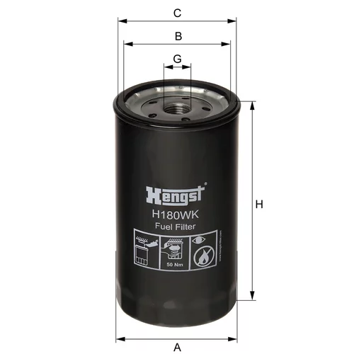 Palivový filter HENGST FILTER H180WK